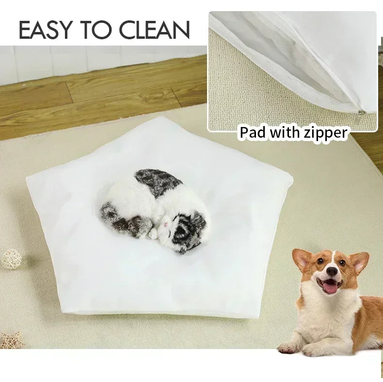 Portable Pet Teepee Bed with Cushion