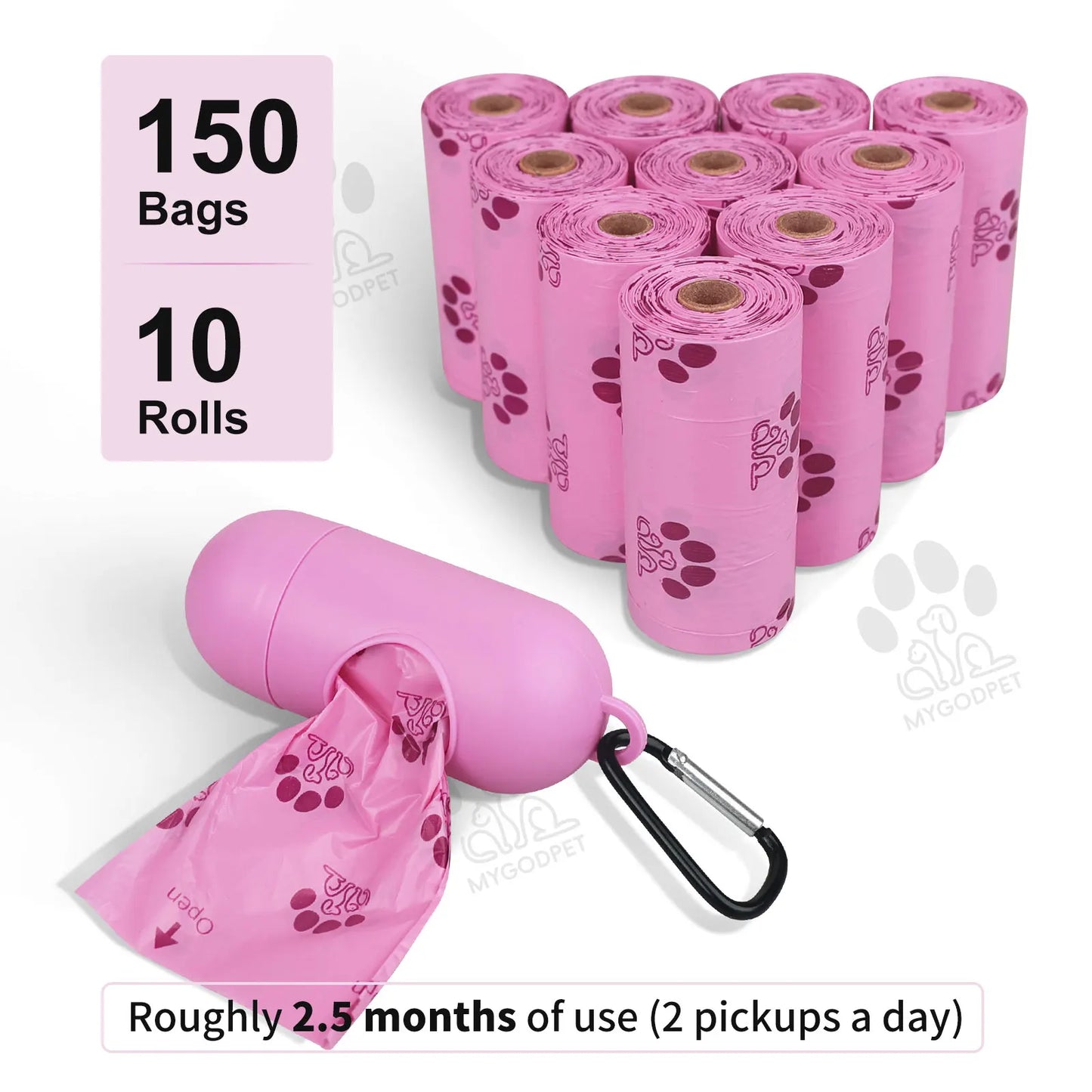 Biodegradable Dog Poop Bags with Dispenser (150 Count)