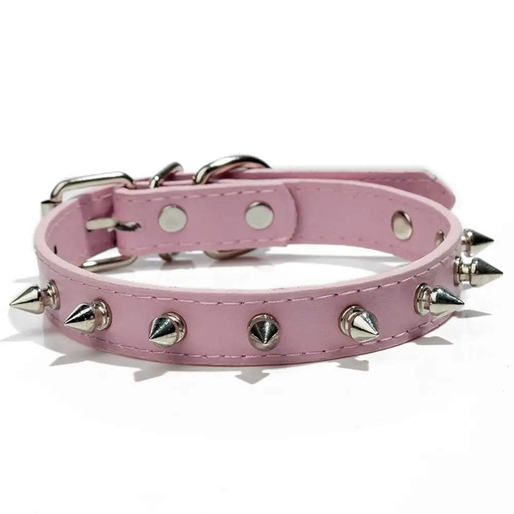 Adjustable Studded Leather Pet Collar