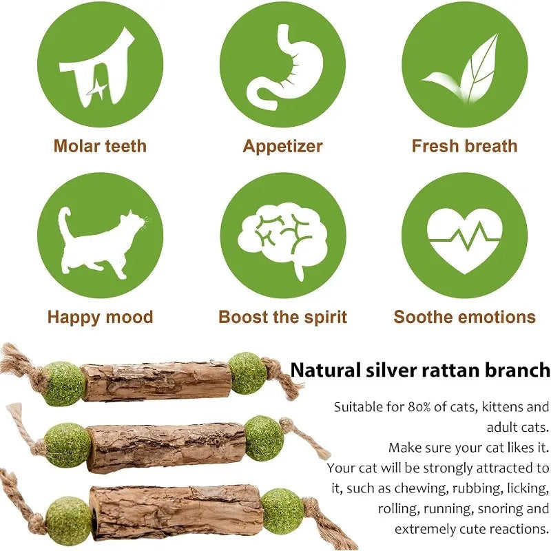Natural Catnip & Silvervine Dental Sticks (3 pcs)