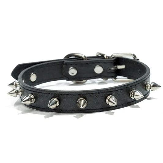 Adjustable Studded Leather Pet Collar