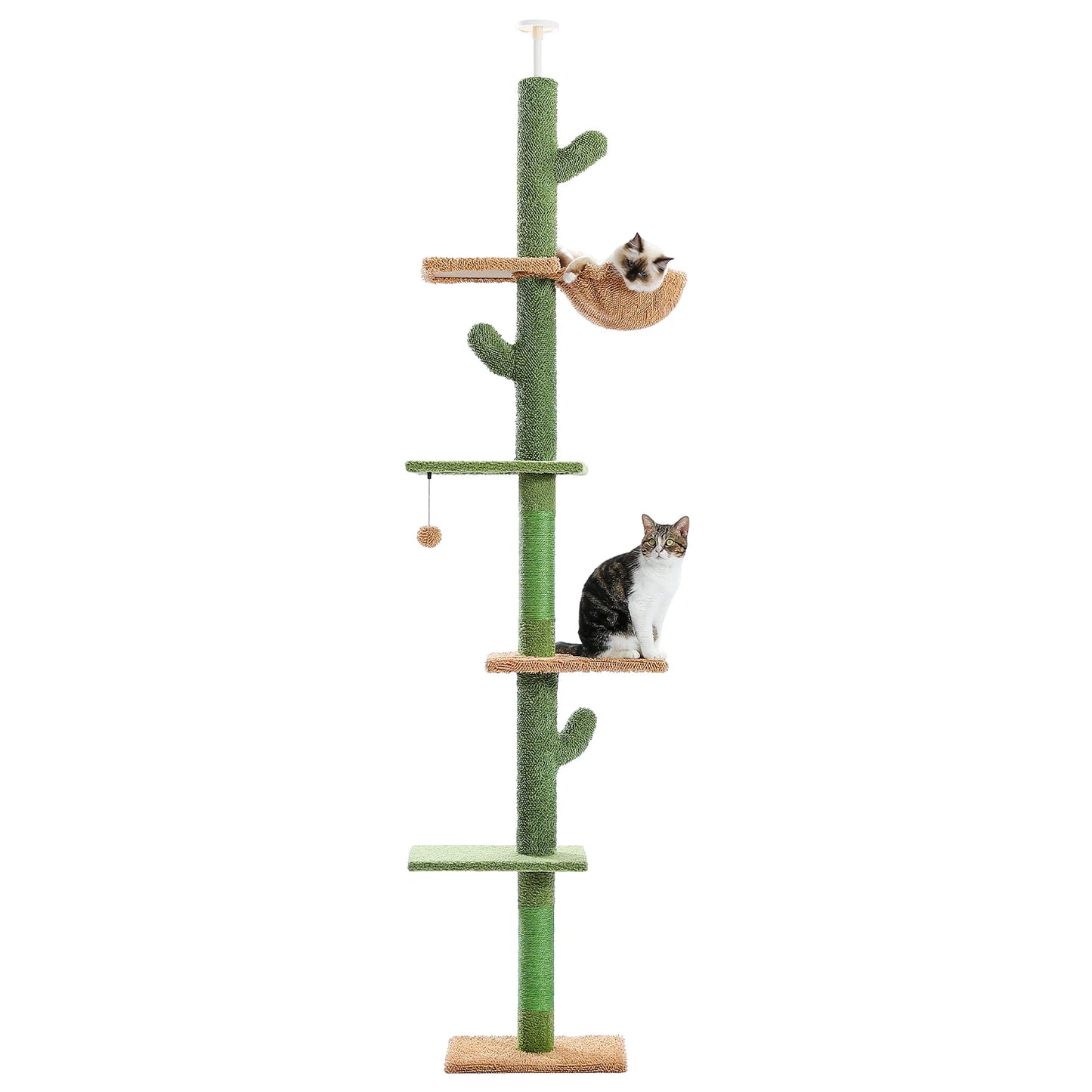 5-Tier Floor-to-Ceiling Cat Tree with Hammock