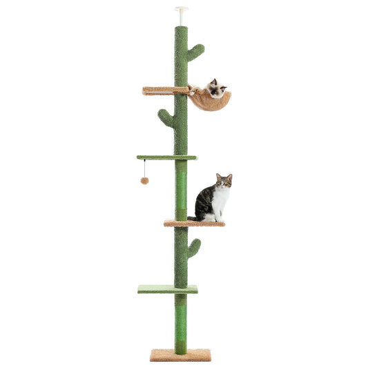 5-Tier Floor-to-Ceiling Cat Tree with Hammock