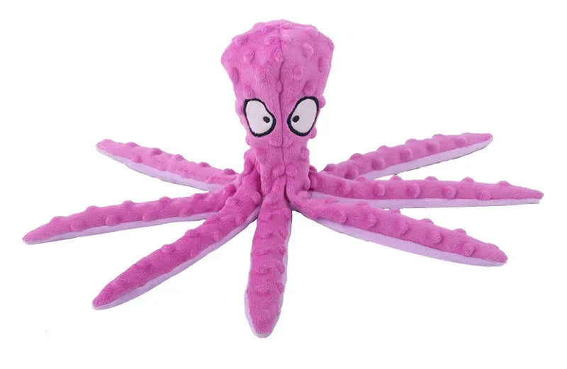 Stuffing-Free Squeaky Octopus Dog Toy