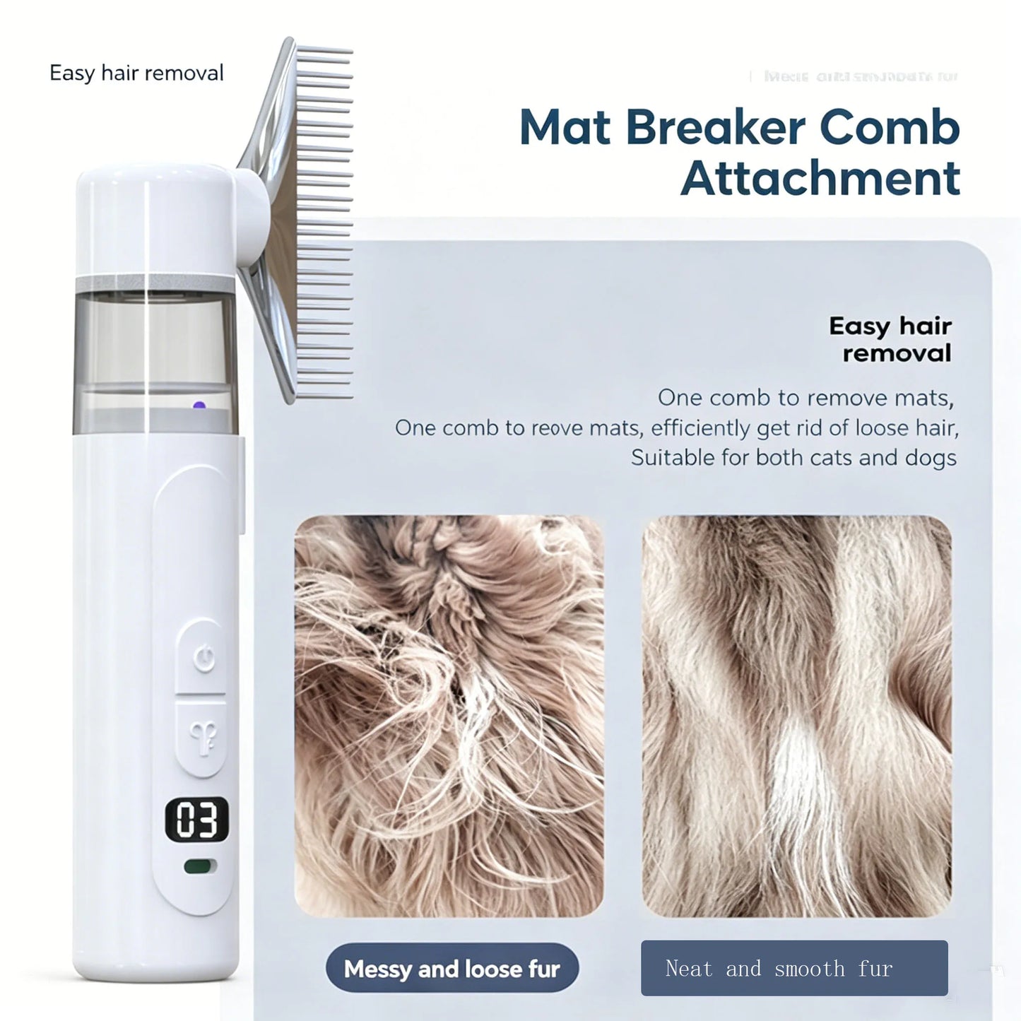 2-in-1 Electric Flea & Lice Vacuum Comb