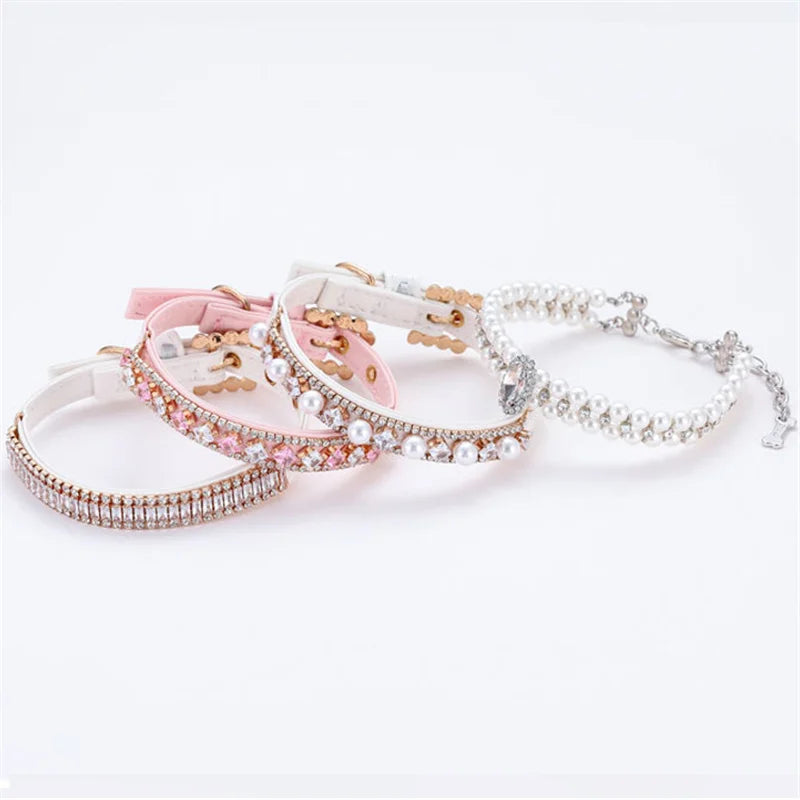 Luxury Pearl Rhinestone Pet Collar