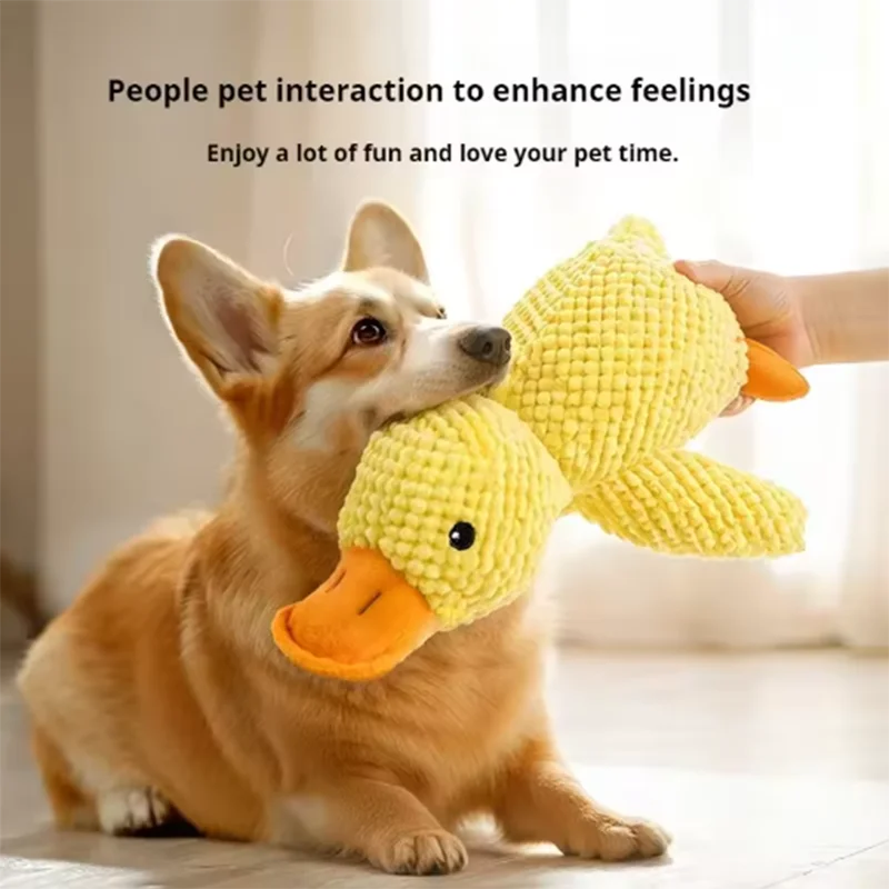 Durable Plush Duck Squeaky Dog Toy