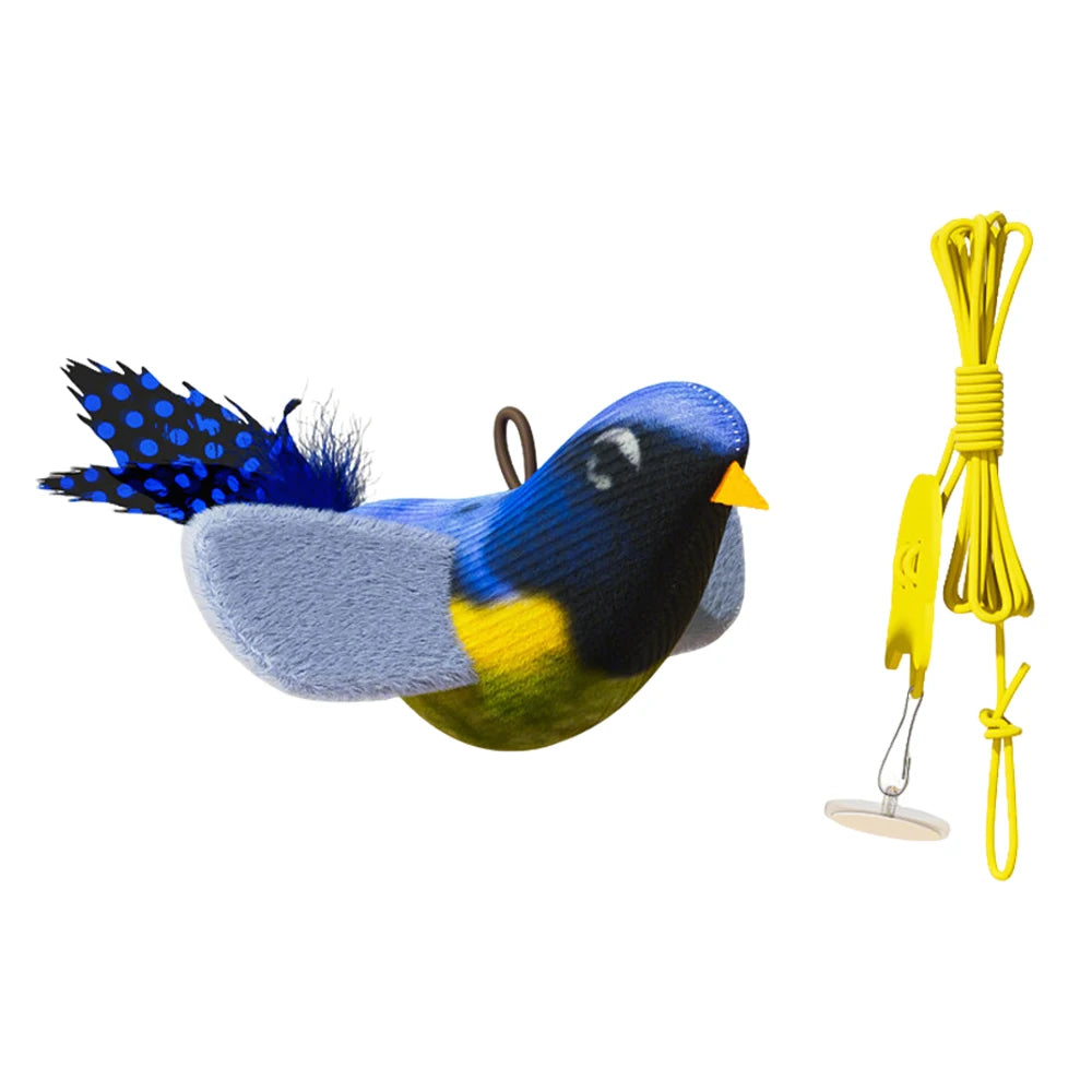 Interactive Hanging Bird Cat Toy with Catnip