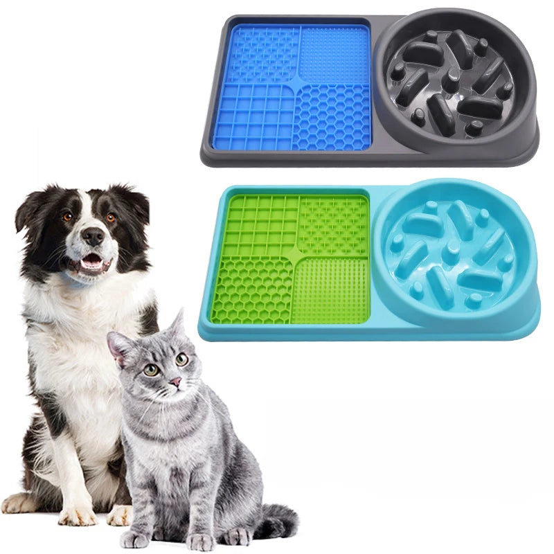 2-in-1 Silicone Slow Feeder & Lick Mat for Dogs