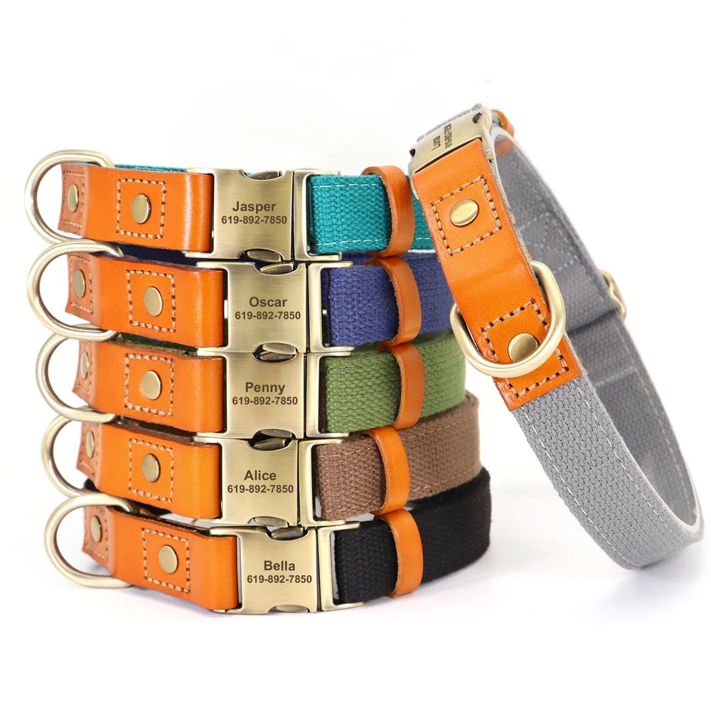Personalized Nylon Dog Collar & Leash Set