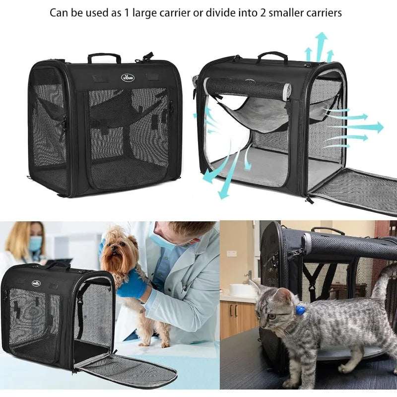 2-in-1 Foldable Double Pet Carrier