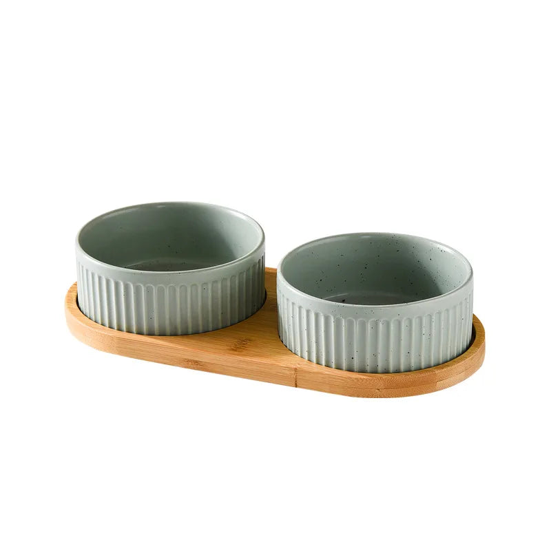 850ml Ceramic Double & Triple Pet Food & Water Bowl