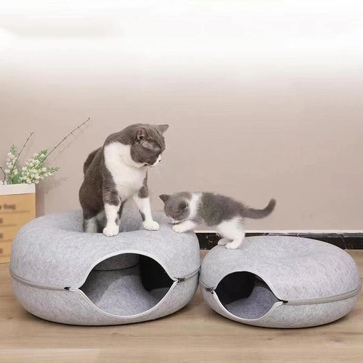 Donut Cat Tunnel Bed & Interactive Toy