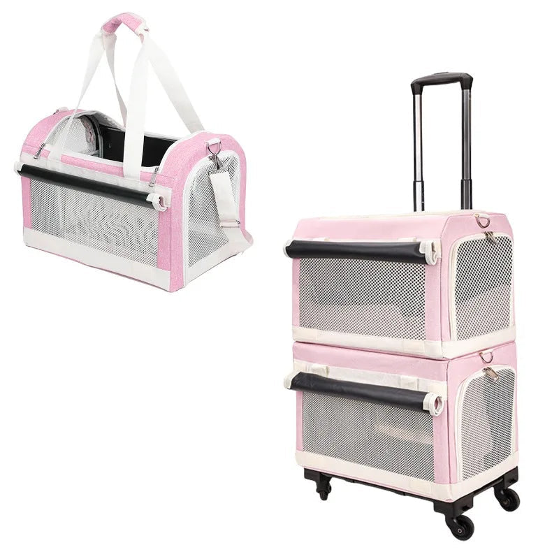 3-Tier Rolling Pet Carrier Suitcase