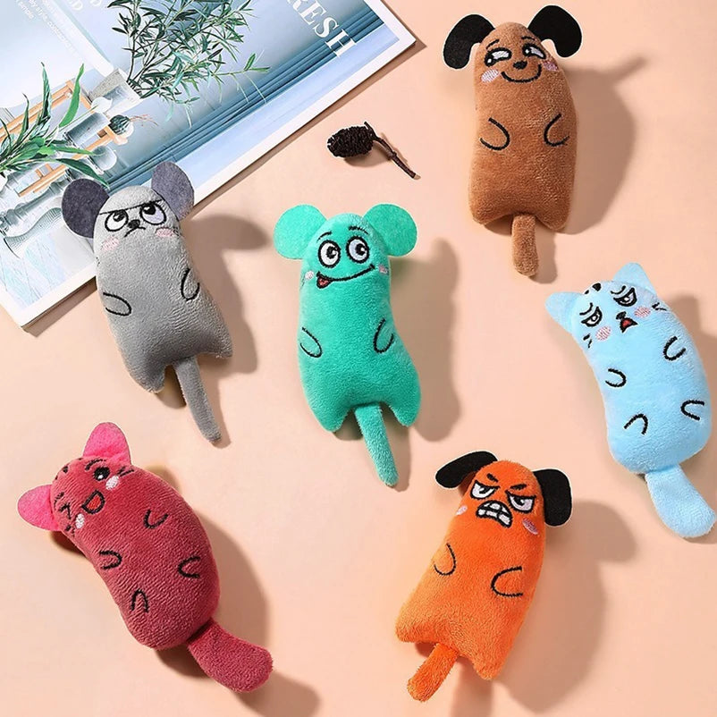 Cartoon Plush Dog & Cat Chew Toy