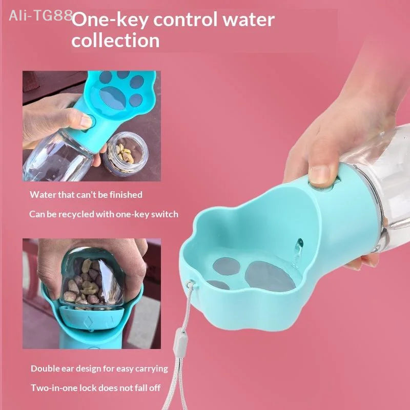 2-in-1 Pet Water Bottle & Food Dispenser
