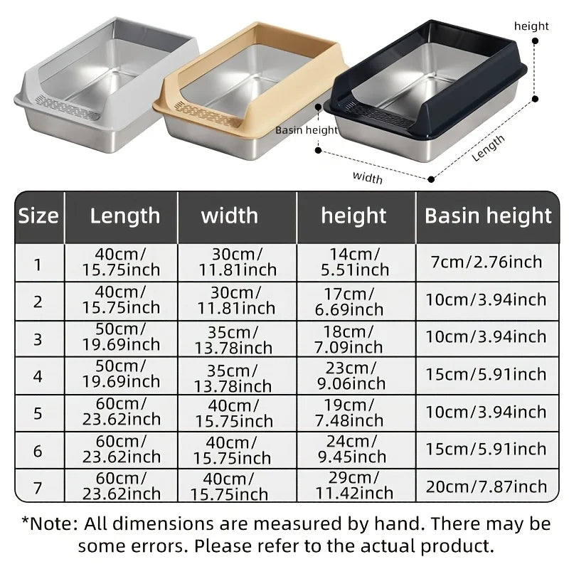 Stainless Steel Cat Litter Box with Removable Lid