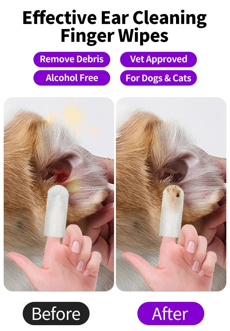 Pet Ear Cleaning Wipes & Care Kit