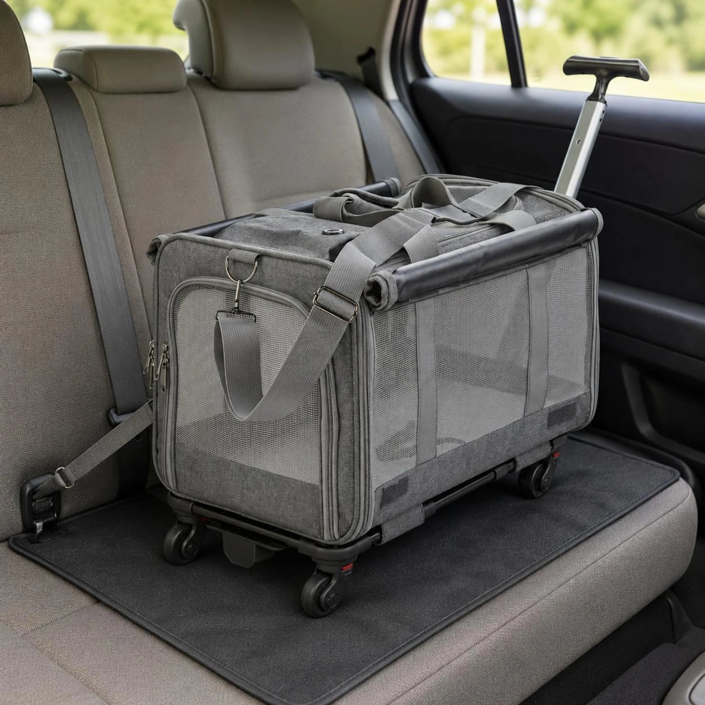 Rolling Pet Carrier with Wheels