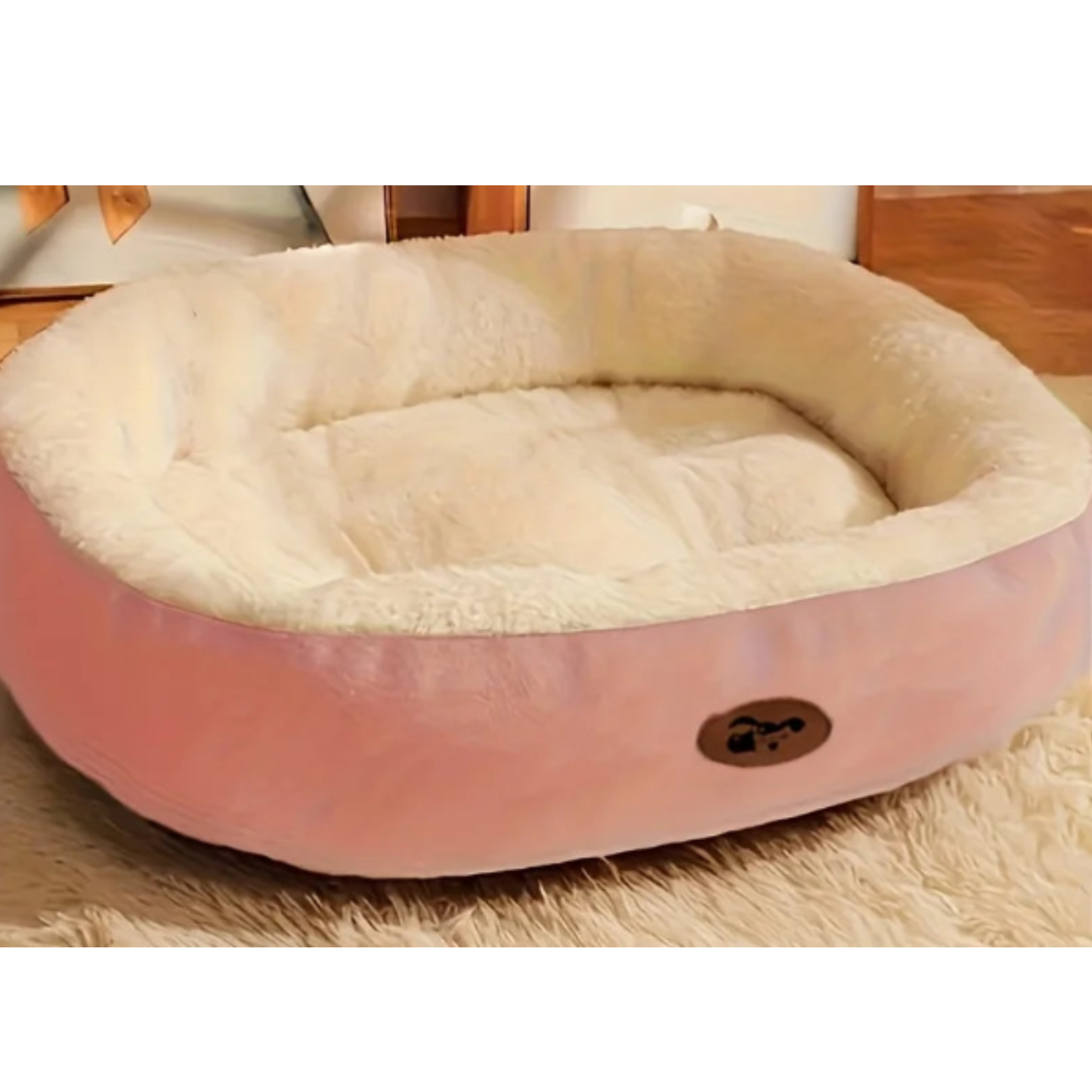 Cozy Plush Oval Pet Bed for Dogs & Cats