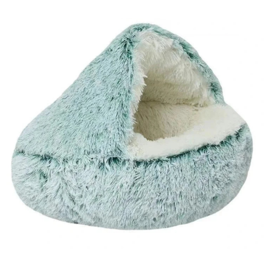 Warm Plush Semi-Enclosed Cat Bed
